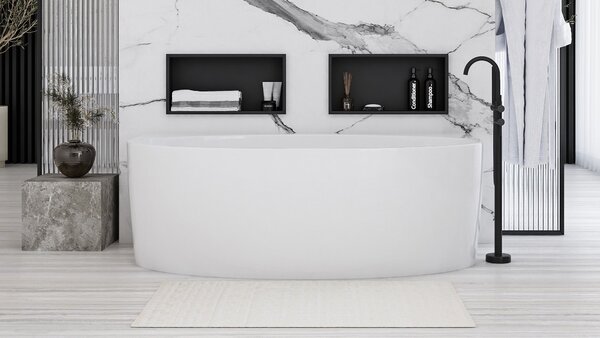 Bathroom shelf 30x45 matte black
