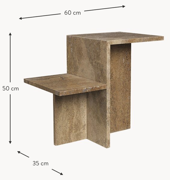 Travertinový odkládací stolek se dvěma deskami Distinct