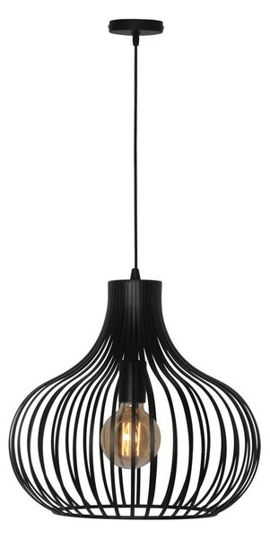 Závěsná lampa Aglio, Ø 38 cm, černá, kov