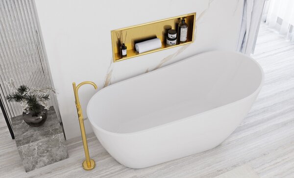 Bathroom shelf 30x60 gold brush