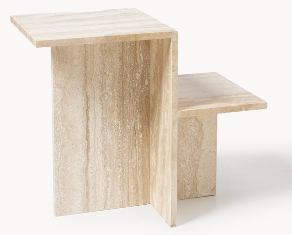 Travertinový odkládací stolek se dvěma deskami Distinct