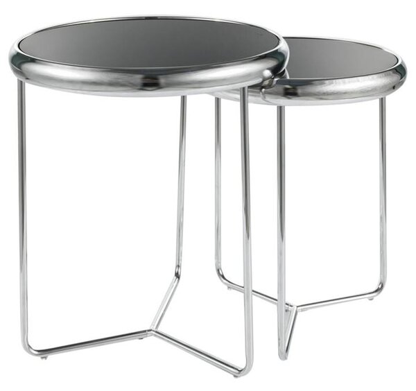 Přístavný stolek SCOR 2 stříbrná, set 2 ks