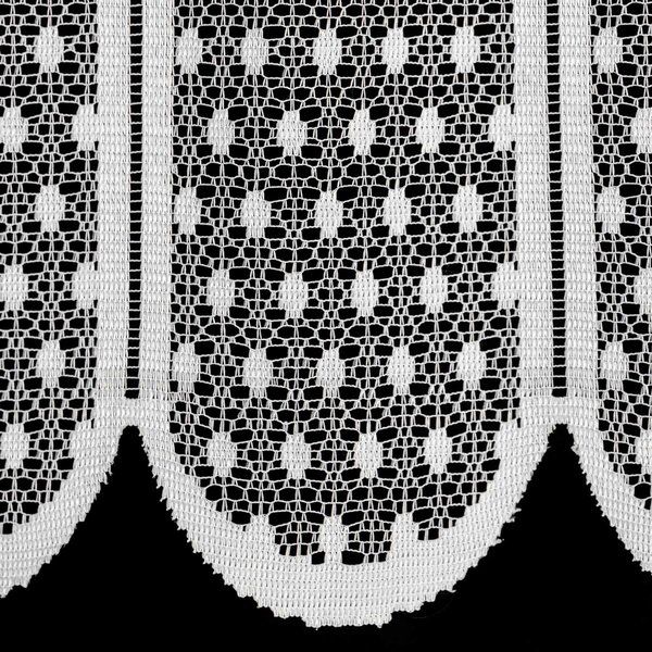 Brilltex žakárová vitrážová záclona 988, puntíky, bílá, výška 30cm (v metráži)