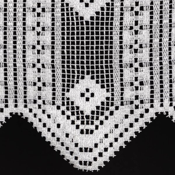 Buona ventura žakárová vitrážová záclona 30390, geometrický vzor, bílá, výška 50cm (v metráži)
