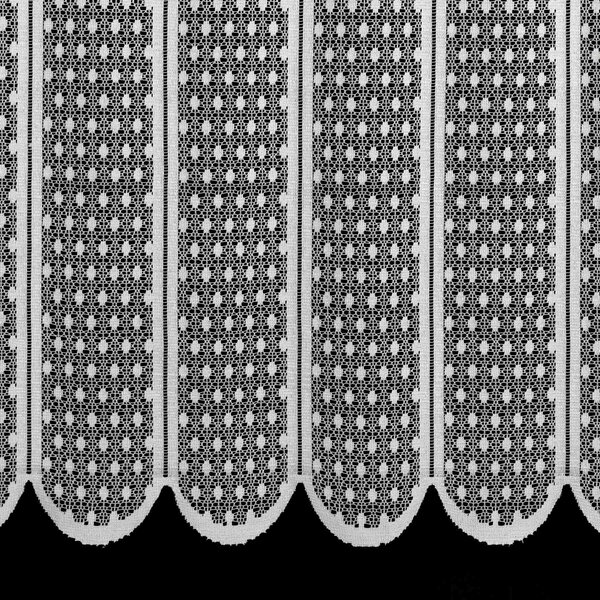Brilltex žakárová vitrážová záclona 988, puntíky, bílá, výška 30cm (v metráži)
