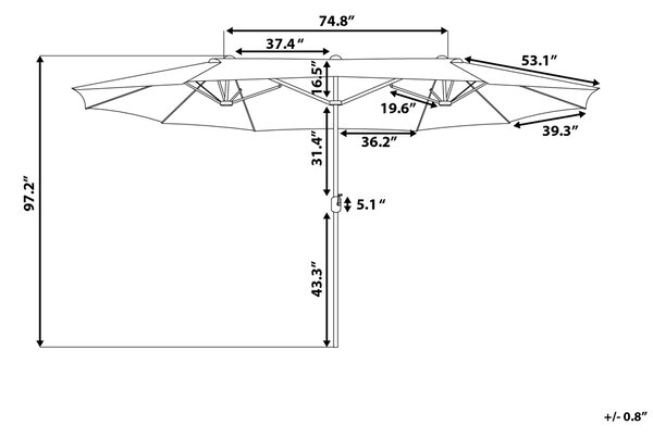 Slunečník 460 cm SIBILLA Béžová