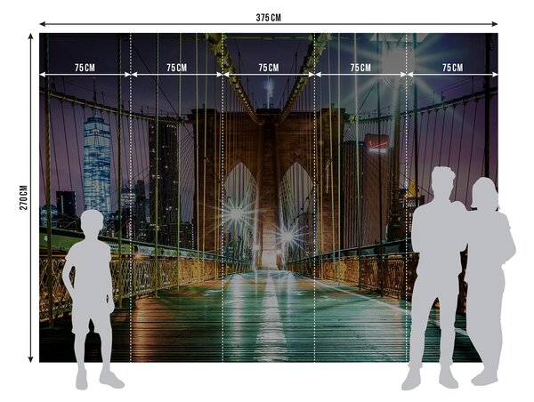 Fototapeta na míru Cesta Přes Brooklynský Most | Vliesová fototapeta na zed' | DFTNXXL2439