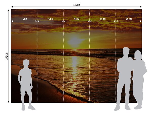Fototapeta na míru Zapadající Slunce nad Oceánem | Vliesová fototapeta na zed' | DFTNXXL2487