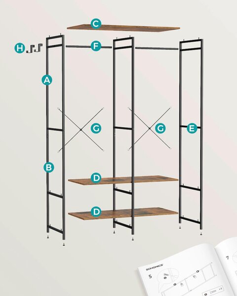 OTEVŘENÁ ŠATNÍ SKŘÍŇ, 94,5/180/40 cm - Šatní skříně, Online Only