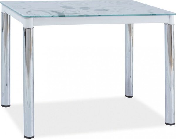 Casarredo Jídelní stůl DAMAR II, bílé sklo/chrom