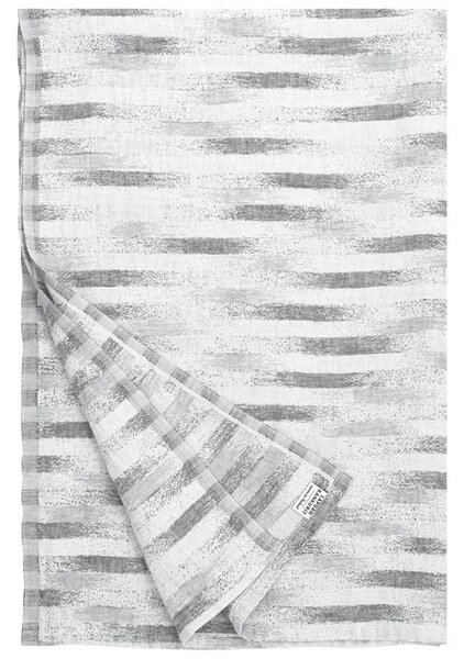 Lněný ručník Hohto, bílo-šedý, Rozměry 95x150 cm