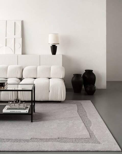 Šedý vlněný koberec 160x230 cm Morphic Rocca – Agnella
