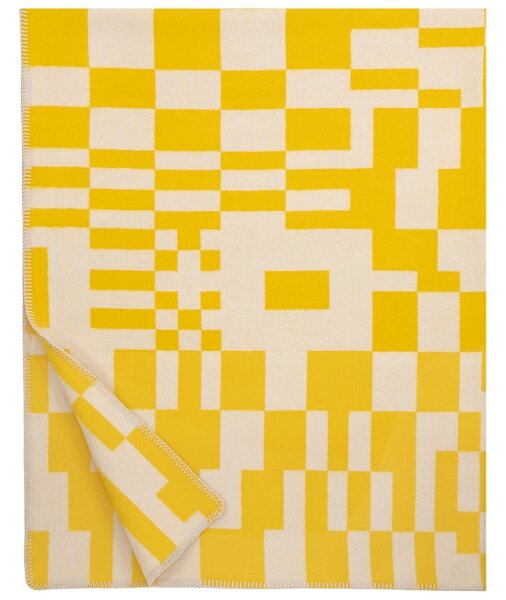 Vlněná deka Koodi 130x180, žluto-světlě béžová