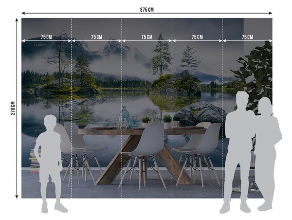 Fototapeta na míru Jezero u Hory Hochkalter | Vliesová fototapeta na zed' | DFTNXXL3013