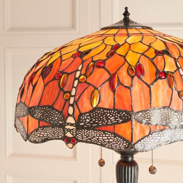 Endon 64070 - Stojací lampa Tiffany DRAGONFLY 2xE27/60W/230V pr. 50 cm