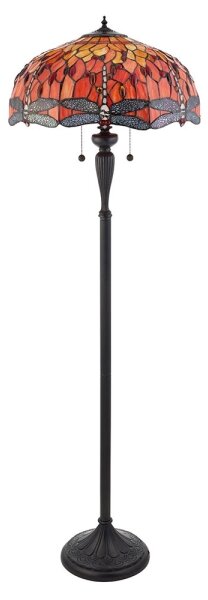 Endon 64070 - Stojací lampa Tiffany DRAGONFLY 2xE27/60W/230V pr. 50 cm