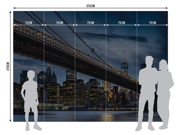 Fototapeta na míru Noční Brooklynský most | Vliesová fototapeta na zed' | DFTNXXL3024