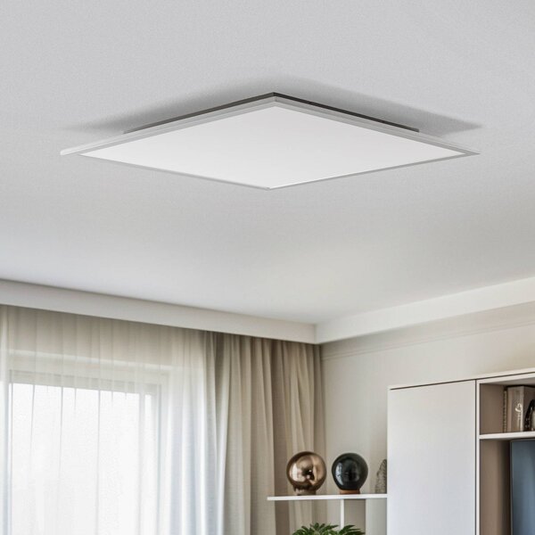 Lindby LED panel Livel, 4000K, 62 cm x cm, stříbrný, kovový, Hliník / šedá / zinek, Kuchyň, Plast, Moderní