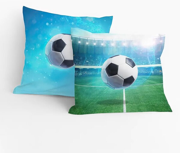 Matějovský dětské povlečení FOTBAL, modro-zelené, bavlna hladká, digitál, 140x200cm + 70x90cm