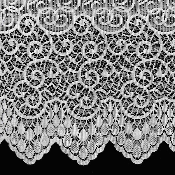 Berk Žakárová záclona LUJZA 2016, ornamenty, s bordurou, bílá, výška 115cm (v metráži)
