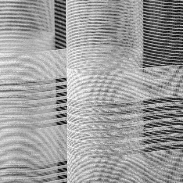 Berk BT žakárová záclona LINEA 2504, proužkovaná, s olůvkem, bílá, výška 120cm (v metráži)