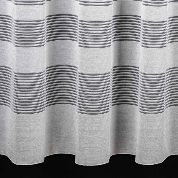 Berk BT žakárová záclona LINEA 2504, proužkovaná, s olůvkem, bílá, výška 120cm (v metráži)