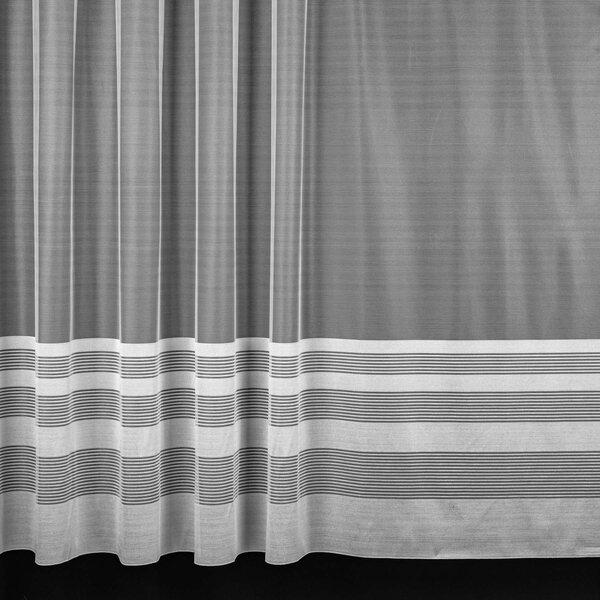 Berk BT žakárová záclona LINEA 2504, proužkovaná, s olůvkem, bílá, výška 120cm (v metráži)