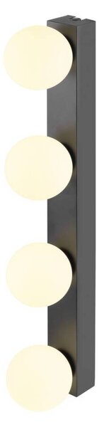 BIG WHITE SLV SUN Mirror nástěnné svítidlo pro povrchovou montáž, čtyřnásobné, 2700/3000/4000 K, tlačítko TOUCH, 18 W, IP44, černá 1010193