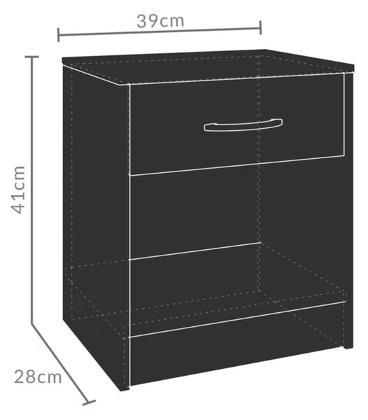 Set nočních stolků BIANCA, 2 ks, 41x39x28cm, bílá Casaria