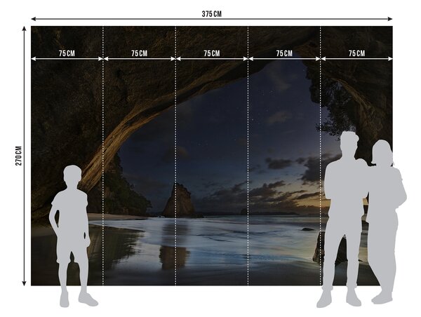 Fototapeta na míru Zátoka Cathedral Cove | Vliesová fototapeta na zed' | DFTNXXL3000