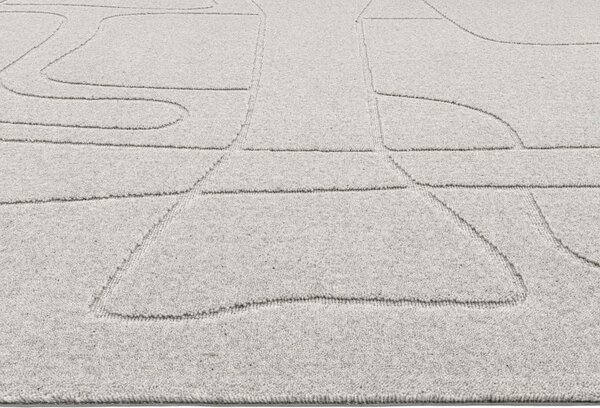 Světle šedý vlněný koberec 200x300 cm Morphic – Agnella