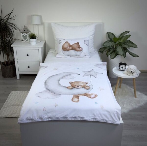 Jerry Fabrics Povlečení do postýlky Medvídek Moon baby 100x135, 40x60 cm