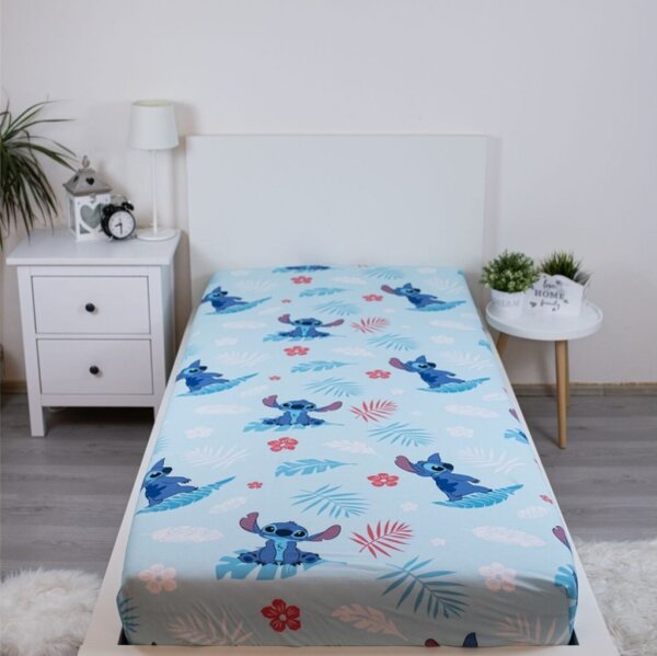 Jerry Fabrics Prostěradlo Lilo and Stitch Blue 90x200x25 cm