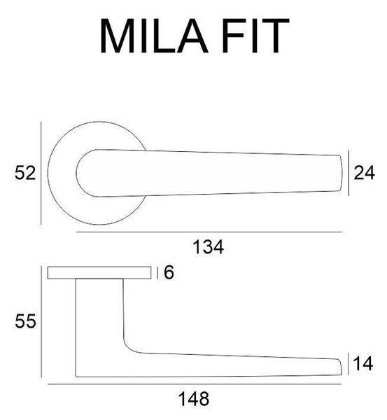 Klika Mila Fit - chrom kartáčovaný