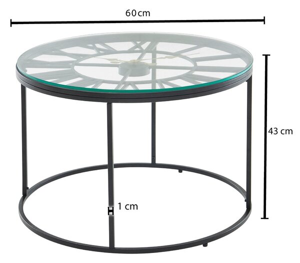 KONFERENČNÍ STOLEK, černá, kov, 60/60/43 cm MID.YOU - Konferenční stolky, Online Only