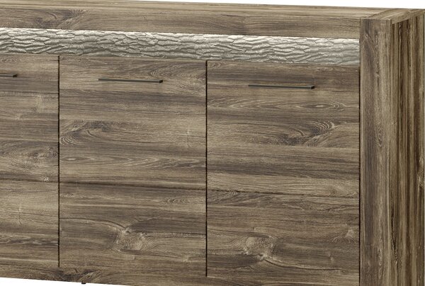 Szynaka Komoda Belveder 45 158 cm s LED osvětlením dub Stirling