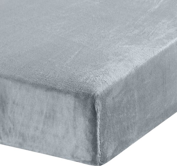 FLEECOVÉ PROSTĚRADLO FLANO 200X220 CM STŘÍBRNÁ
