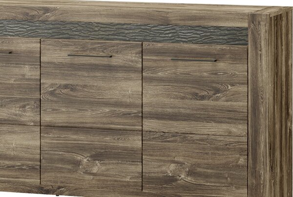Szynaka Komoda Belveder 45 158 cm s LED osvětlením dub Stirling