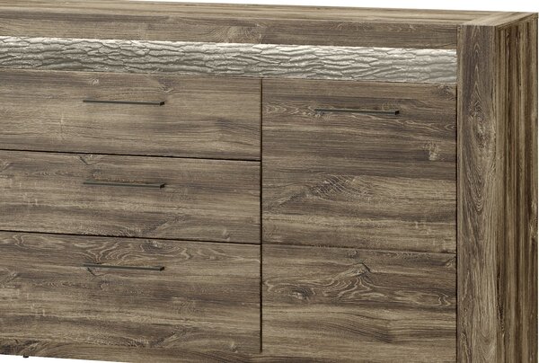 Szynaka Komoda Belveder 46 178 cm s LED osvětlením dub Stirling