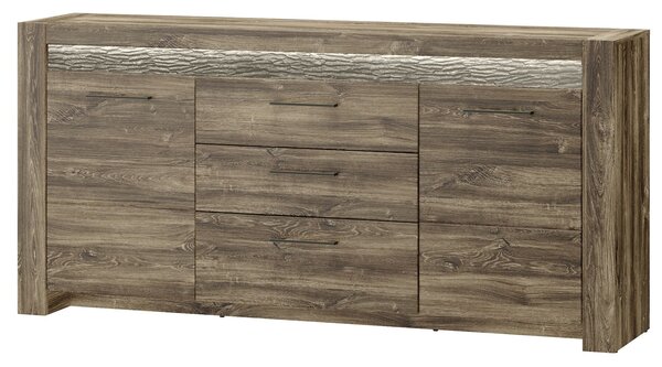 Szynaka Komoda Belveder 46 178 cm s LED osvětlením dub Stirling