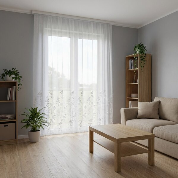 Forbyt záclona sablé 30915 MARKIZET, vyšívané květiny, s olůvkem, bílá, výška 140cm ( v metráži)