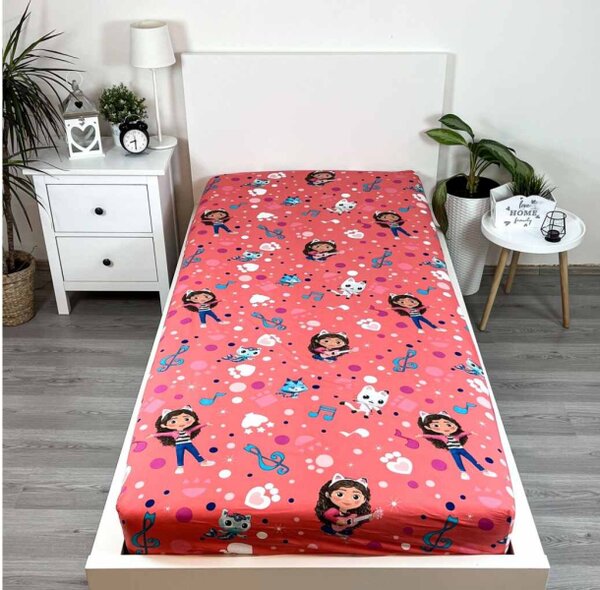 Jerry Fabrics Prostěradlo Gabbys Dollhouse 90x200x25 cm