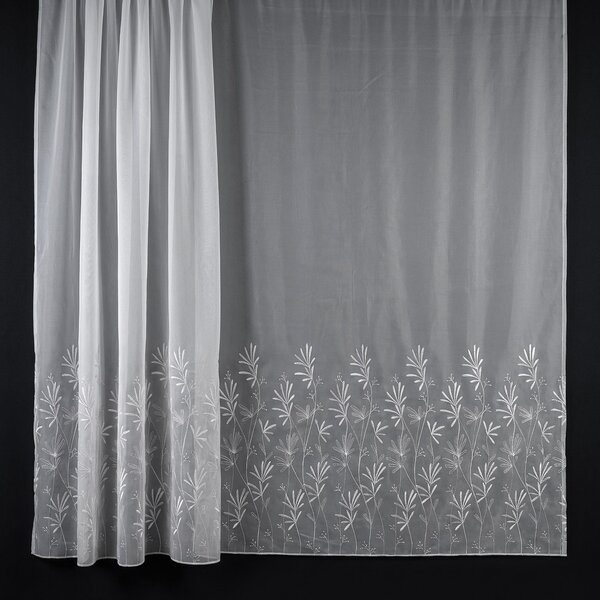 Forbyt záclona sablé 30915 MARKIZET, vyšívané květiny, s olůvkem, bílá, výška 140cm ( v metráži)