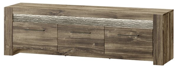 Szynaka Televizní stolek Belveder 25 158 cm s LED osvětlením dub Stirling