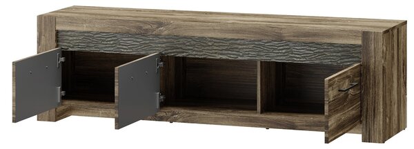 Szynaka Televizní stolek Belveder 25 158 cm s LED osvětlením dub Stirling