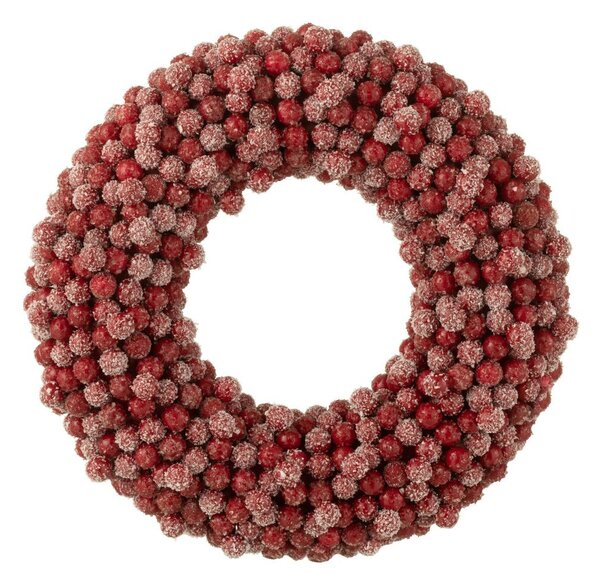 Dekorativní věnec z červených bobulí Berries - 35*6*35cm - J-Line by Jolipa