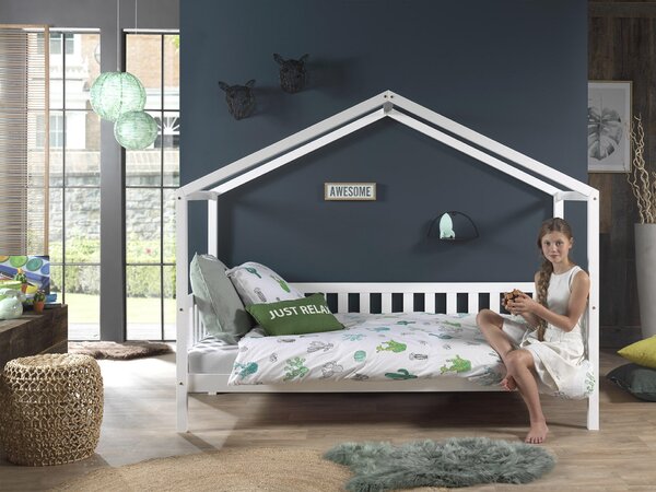 DĚTSKÁ POSTEL SE STŘÍŠKOU, 90/200 cm bílá MID.YOU - Dětské postele, Online Only