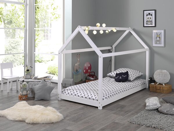DĚTSKÁ POSTEL SE STŘÍŠKOU, 90/200 cm, bílá MID.YOU, Online Only