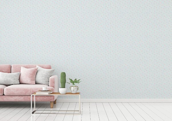 A.S. Création | Vliesová tapeta na zeď Maison Charme 39067-1 | 0,53 x 10,05 m | modrá, bílá, růžová