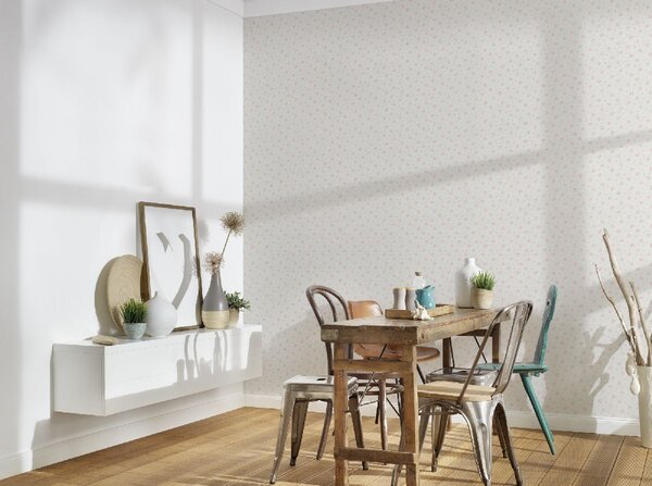 A.S. Création | Vliesová tapeta na zeď Maison Charme 39067-3 | 0,53 x 10,05 m | bílá, krémová, šedá, růžová